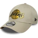 casquette-courbee-beige-snapback-9forty-metallic-los-angeles-lakers-nba-new-era