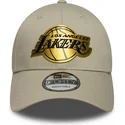 buet-beige-snapback-kasket-9forty-metallic-fra-los-angeles-lakers-nba-fra-new-era