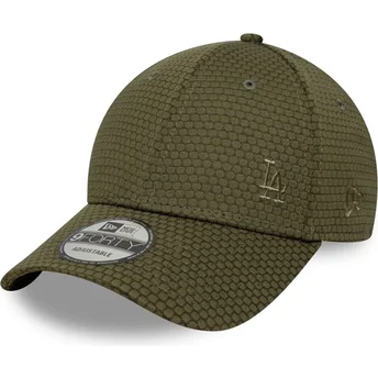 Πράσινο καπέλο με καμπύλη snapback με πράσινο λογότυπο 9FORTY Mesh Flawless των Los Angeles Dodgers MLB από New Era