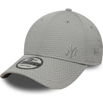 Grå curved snapback-kasket med gråt logo 9FORTY Mesh Flawless fra New York Yankees MLB fra New Era