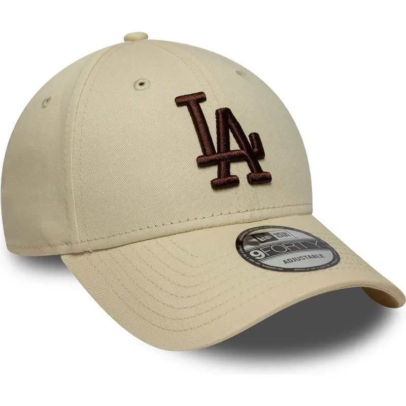shapka-izvita-bezhov-reguliruem-9forty-league-essential-na-los-angeles-dodgers-mlb-ot-new-era