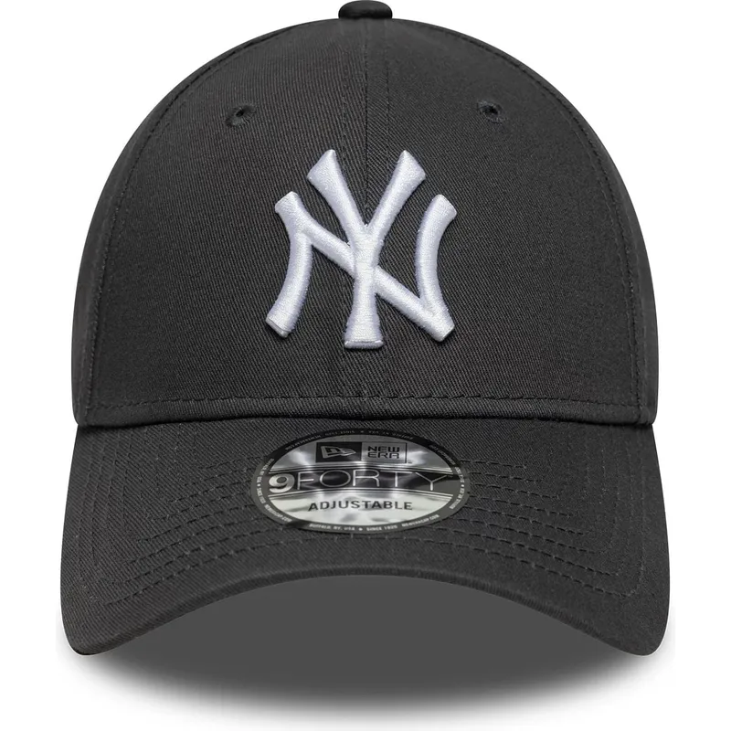 gra-justerbar-curved-kasket-9forty-league-essential-fra-new-york-yankees-mlb-fra-new-era