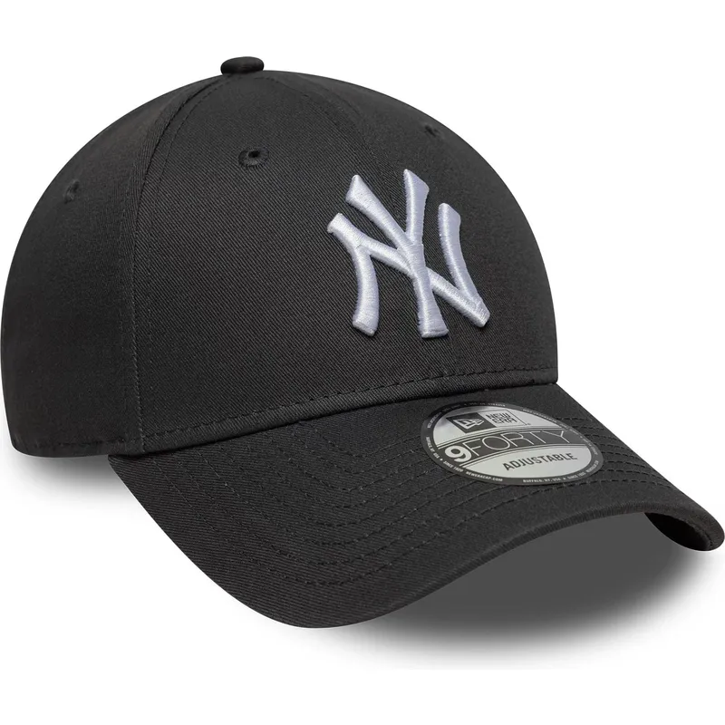 casquette-courbee-grise-ajustable-9forty-league-essential-new-york-yankees-mlb-new-era
