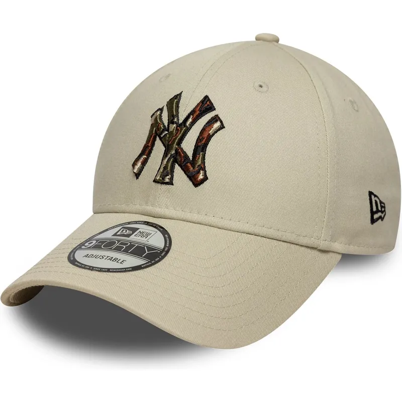 shapka-izvita-bezhov-reguliruema-9forty-camo-infill-na-new-york-yankees-mlb-ot-new-era