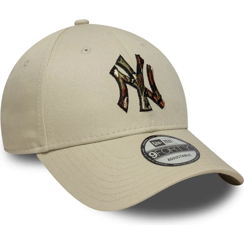 buet-beige-justerbar-9forty-camo-infill-kasket-af-new-york-yankees-mlb-fra-new-era