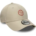 casquette-courbee-beige-ajustable-9forty-streetweear-associazione-sportiva-roma-serie-a-new-era
