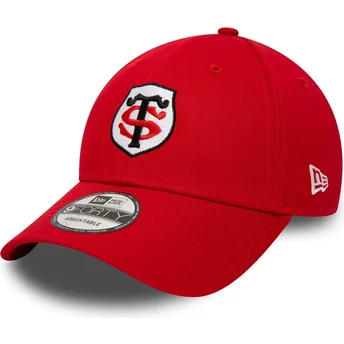 Шапка извита червена регулируема 9FORTY Core на Stade Toulousain Top 14 от New Era