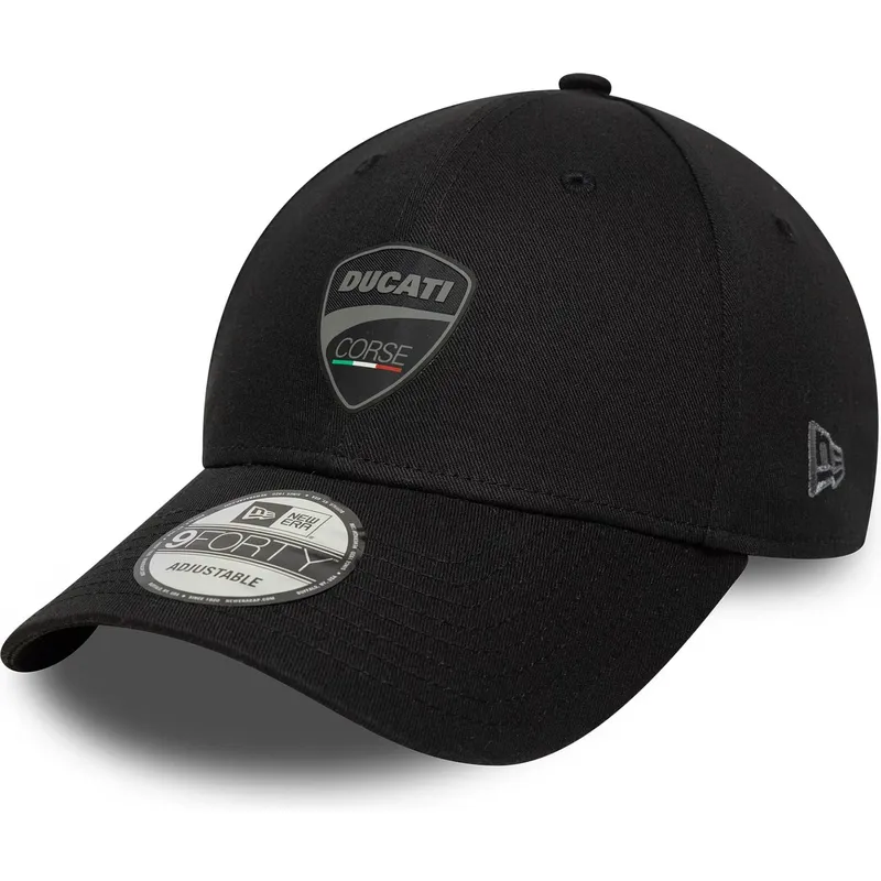 casquette-courbee-noire-ajustable-9forty-washed-ducati-motor-motogp-new-era