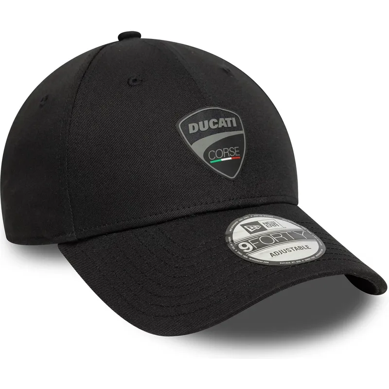 casquette-courbee-noire-ajustable-9forty-washed-ducati-motor-motogp-new-era