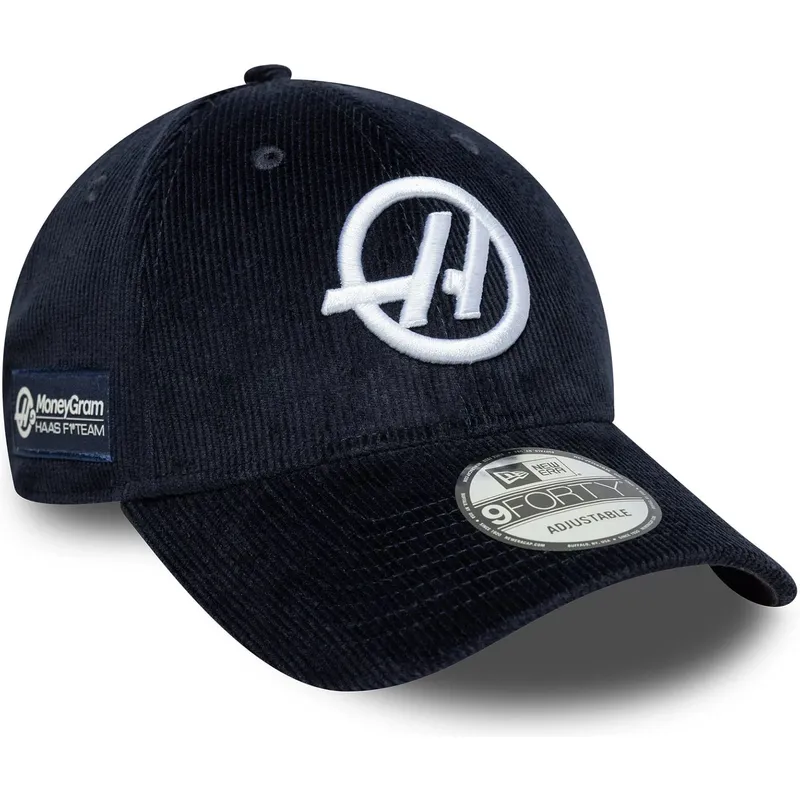 gorra-curva-azul-marino-ajustable-9forty-cord-de-haas-f1-team-formula-1-de-new-era