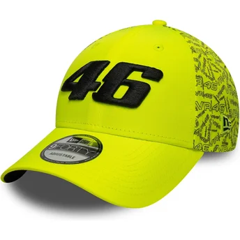 Gul justerbar kurvet kasket 9FORTY All Over Print fra Valentino Rossi VR46 MotoGP fra New Era