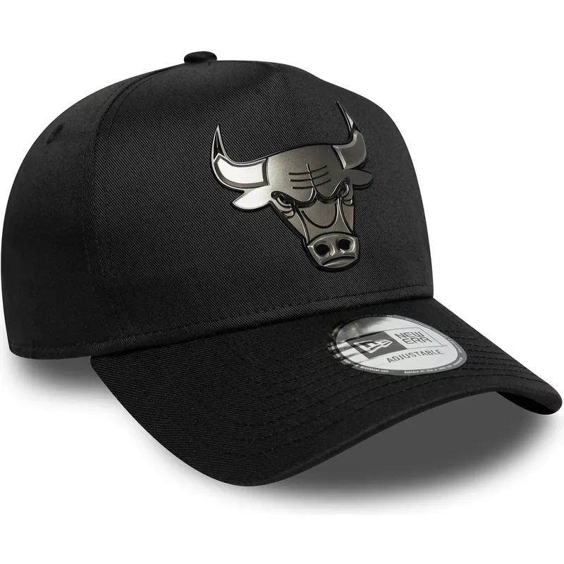 casquette-courbee-noire-snapback-9forty-e-frame-metallic-chicago-bulls-nba-new-era