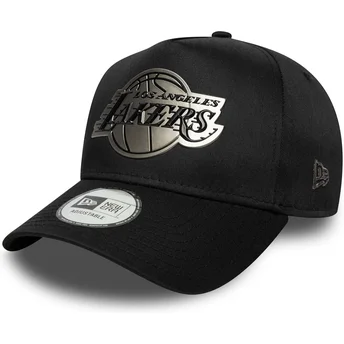 Schwarze gebogene Snapback-Kappe 9FORTY E Frame Metallic der Los Angeles Lakers NBA von New Era