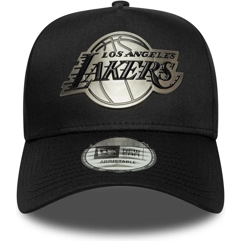 sort-buet-snapback-kasket-9forty-e-frame-metallic-fra-los-angeles-lakers-nba-fra-new-era