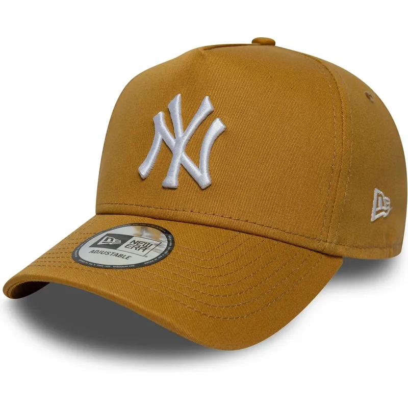 brun-buet-snapback-kasket-9forty-e-frame-league-essential-fra-new-york-yankees-mlb-fra-new-era