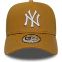 brun-buet-snapback-kasket-9forty-e-frame-league-essential-fra-new-york-yankees-mlb-fra-new-era