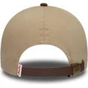 new-era-curved-brim-9forty-e-frame-patch-suede-brown-adjustable-cap
