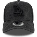 new-era-curved-brim-9forty-e-frame-denim-los-angeles-dodgers-mlb-black-snapback-cap