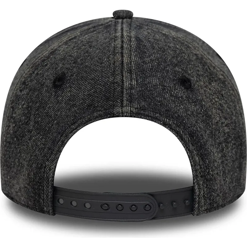 schwarze-gebogene-snapback-kappe-9forty-e-frame-denim-der-new-york-yankees-mlb-von-new-era