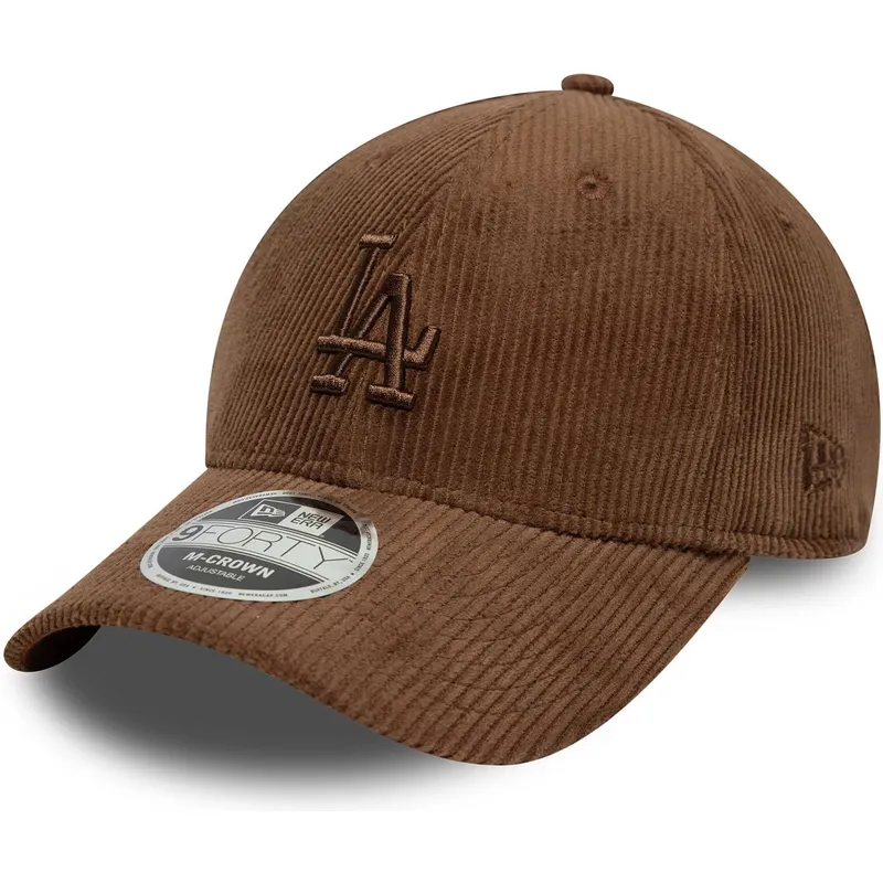 gorra-curva-marron-ajustable-con-logo-marron-9forty-m-crown-cord-de-los-angeles-dodgers-mlb-de-new-era