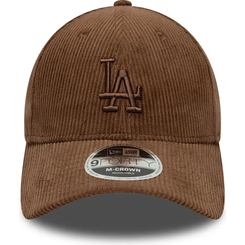 gorra-curva-marron-ajustable-con-logo-marron-9forty-m-crown-cord-de-los-angeles-dodgers-mlb-de-new-era