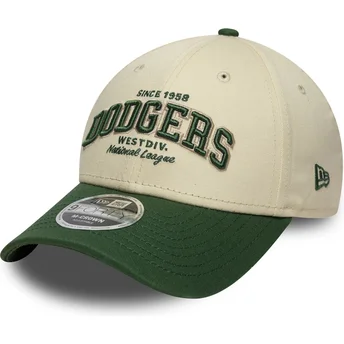 Шапка извита бежов регулируем 9FORTY M-Crown Wordmark на Los Angeles Dodgers MLB от New Era