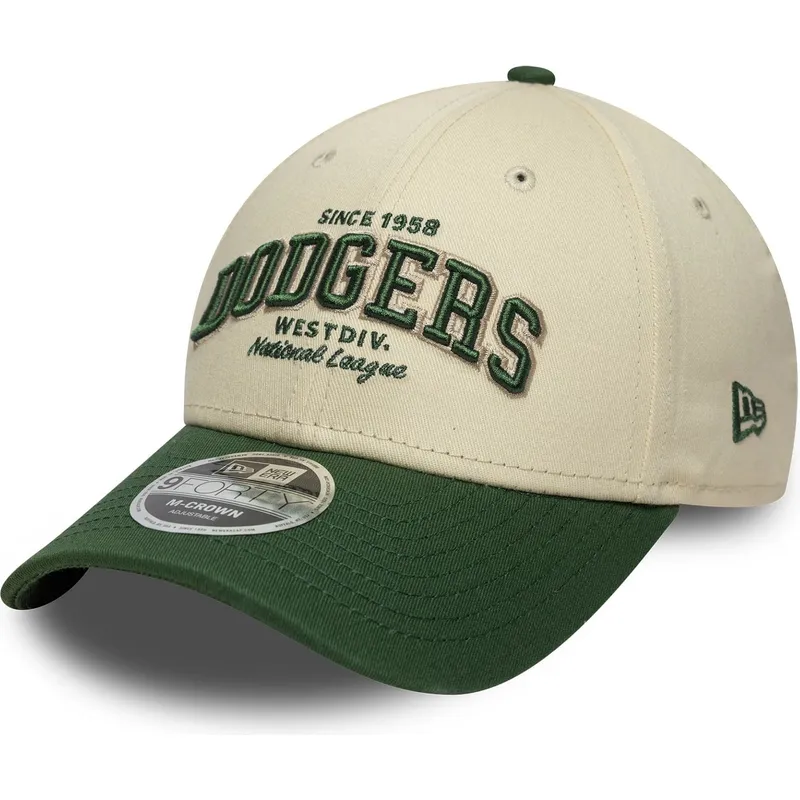 shapka-izvita-bezhov-reguliruem-9forty-m-crown-wordmark-na-los-angeles-dodgers-mlb-ot-new-era