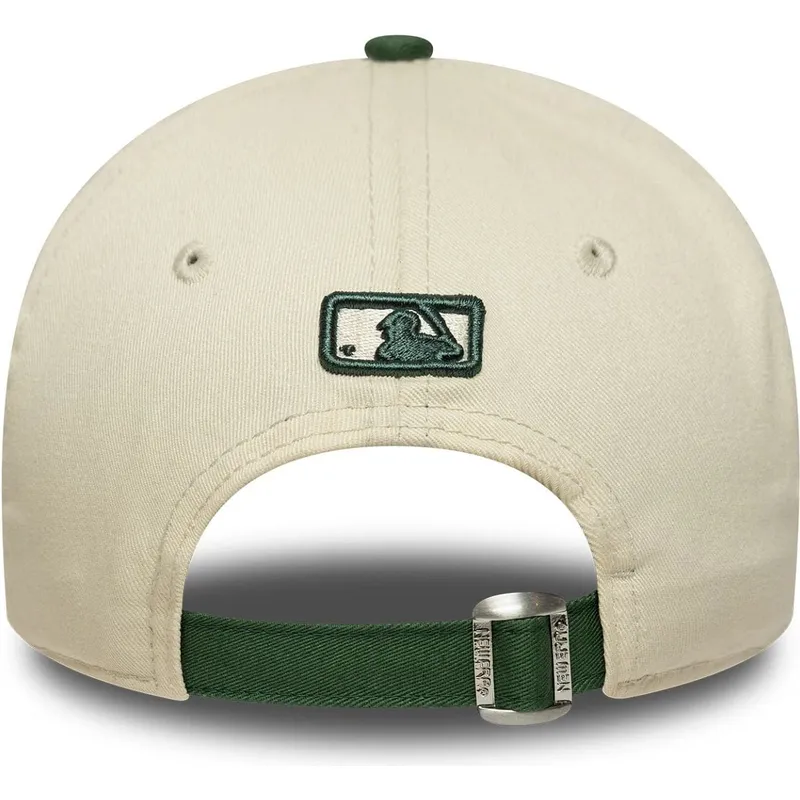 shapka-izvita-bezhov-reguliruem-9forty-m-crown-wordmark-na-los-angeles-dodgers-mlb-ot-new-era