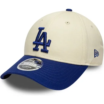 Casquette courbée beige et bleue snapback 9FORTY M-Crown Los Angeles Dodgers MLB New Era