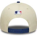 buet-beige-og-bla-snapback-kasket-9forty-m-crown-fra-los-angeles-dodgers-mlb-fra-new-era