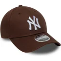 brun-buet-snapback-kasket-9forty-m-crown-fra-new-york-yankees-mlb-fra-new-era
