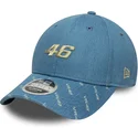 casquette-courbee-bleue-snapback-9forty-m-crown-denim-valentino-rossi-vr46-motogp-new-era