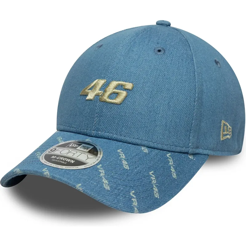 bla-buet-snapback-kasket-9forty-m-crown-denim-fra-valentino-rossi-vr46-motogp-fra-new-era