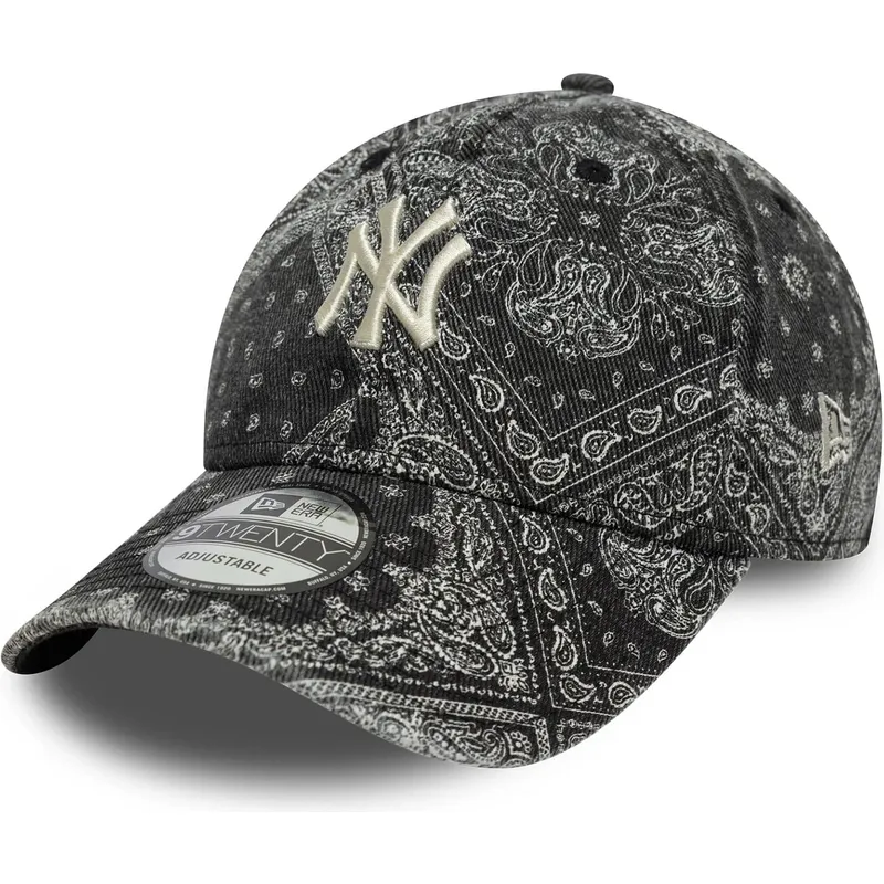 sort-justerbar-buet-kasket-9twenty-washed-paisley-fra-new-york-yankees-mlb-fra-new-era