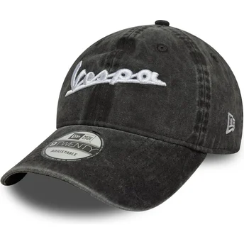 New Era Извита Периферия 9TWENTY Washed Vespa Piaggio Черна Регулируема Шапка