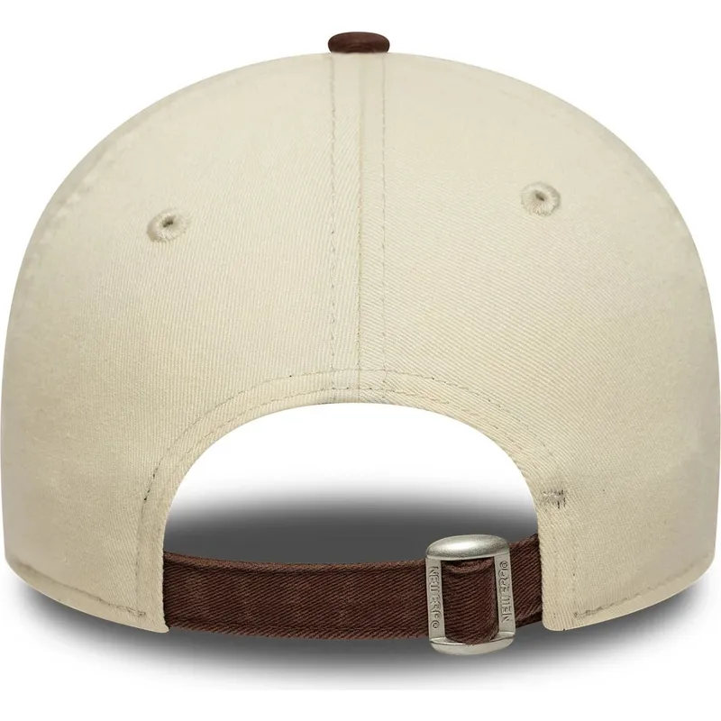 new-era-curved-brim-9twenty-mini-washed-new-york-yankees-mlb-beige-and-brown-adjustable-cap