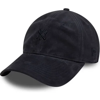 New Era Извита Козирка Тъмносиньо Лого 9TWENTY Велур New York Yankees MLB Тъмносиня Регулируема Шапка