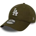 grune-verstellbare-curved-cap-9twenty-linen-der-los-angeles-dodgers-mlb-von-new-era