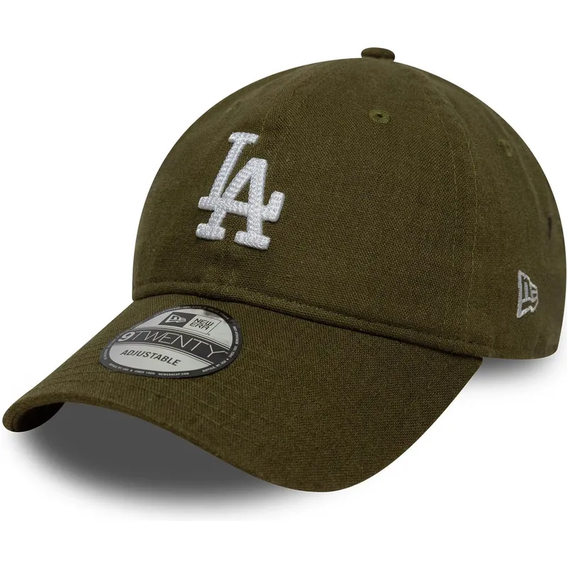 gron-justerbar-kurvet-kasket-9twenty-linen-fra-los-angeles-dodgers-mlb-fra-new-era