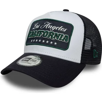 Шапка извита тракер тъмносин снапбек A Frame Location на Los Angeles Ciudades Playas California от New Era