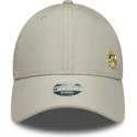 new-era-curved-brim-women-golden-logo-9forty-flawless-new-york-yankees-mlb-beige-adjustable-cap