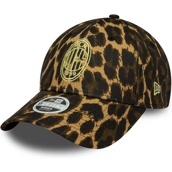 New Era Curved Brim Women 9FORTY AC Milan Serie A Leopard Adjustable Cap