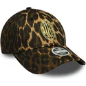 casquette-courbee-leopard-ajustable-pour-femme-9forty-ac-milan-serie-a-new-era