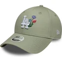 shapka-izvita-zelena-reguliruema-9forty-floral-icon-na-los-angeles-dodgers-mlb-ot-new-era