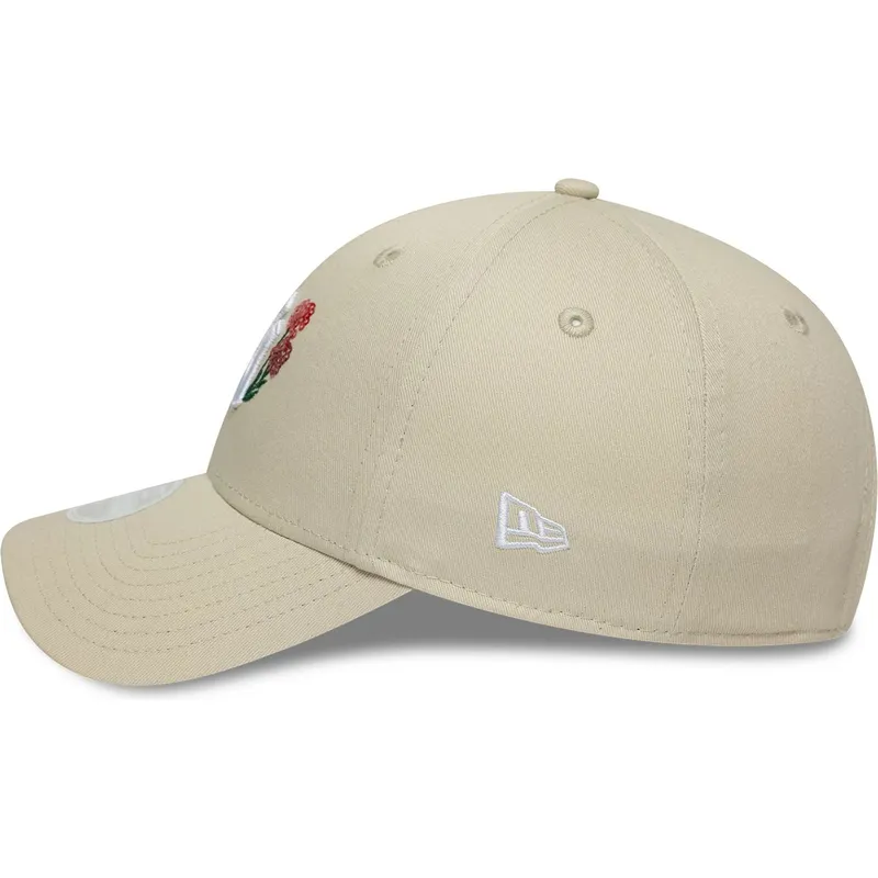 shapka-izvita-bezhov-reguliruema-9forty-floral-icon-na-new-york-yankees-mlb-ot-new-era