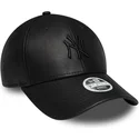 casquette-courbee-noire-ajustable-avec-logo-noir-pour-femme-9forty-pu-new-york-yankees-mlb-new-era