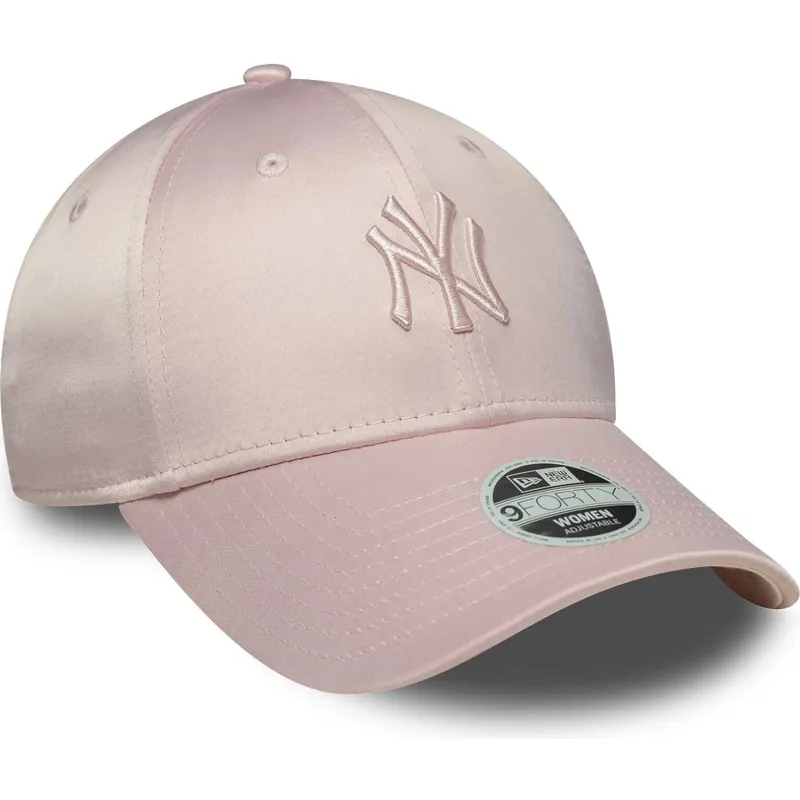new-era-curved-brim-women-pink-logo-9forty-satin-new-york-yankees-mlb-pink-adjustable-cap