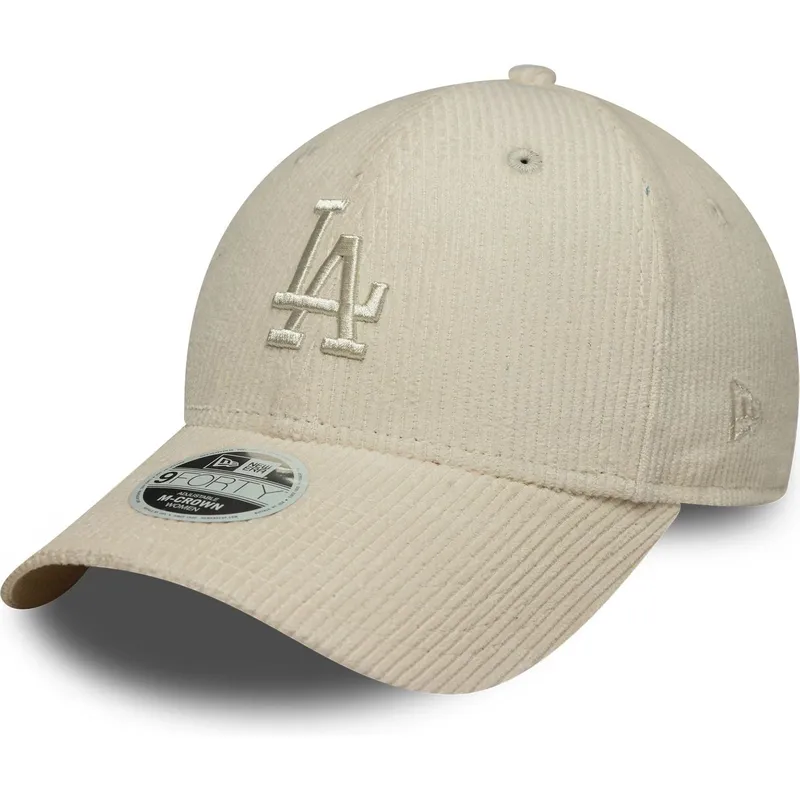 shapka-izvita-bezhov-reguliruem-9forty-m-crown-pastel-cord-na-los-angeles-dodgers-mlb-ot-new-era