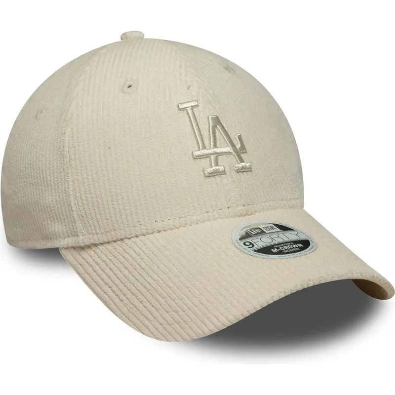 shapka-izvita-bezhov-reguliruem-9forty-m-crown-pastel-cord-na-los-angeles-dodgers-mlb-ot-new-era