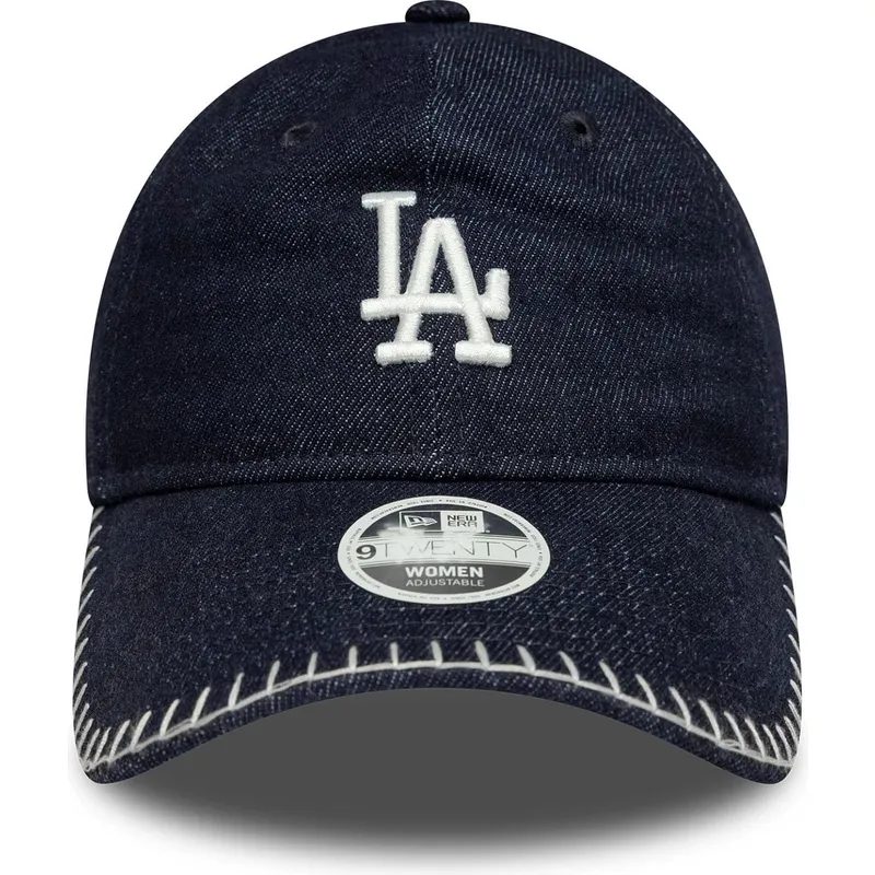 shapka-izvita-tmnosin-reguliruem-9twenty-denim-stitch-na-los-angeles-dodgers-mlb-ot-new-era